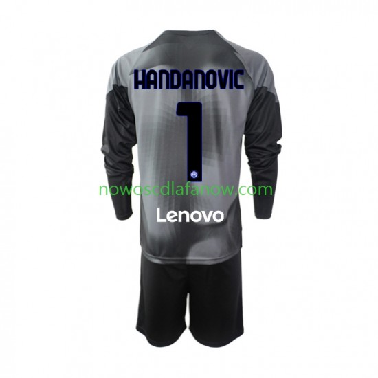 Koszulka Inter Mediolan Samir Handanovic 1 Bramkarskie Dziecięca Domowy Komplet 2022-2023 Długie Rękawy