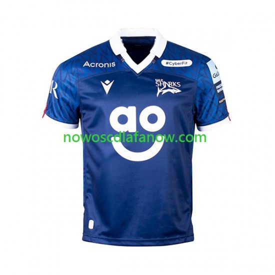 Koszulka Sale Sharks Męska Domowy Komplet Rugby 2023 Krótkie Rękawy