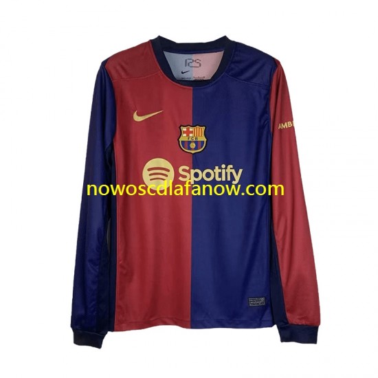 Koszulka FC Barcelona Męska Domowy Komplet 2024-2025 Długie Rękawy