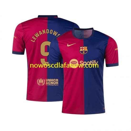 Koszulka FC Barcelona Robert Lewandowski 9 Męska Domowy Komplet 2024-2025 Krótkie Rękawy