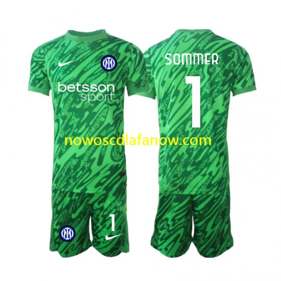Koszulka Inter Mediolan Yann Sommer 1 Bramkarskie Dziecięca Domowy Komplet 2024-2025 Krótkie Rękawy