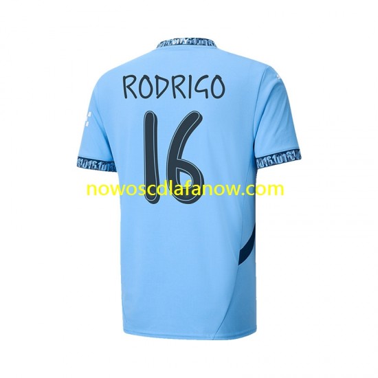 Koszulka Manchester City UCL Font RODRIGO 16 Męska Domowy Komplet 2024-2025 Krótkie Rękawy