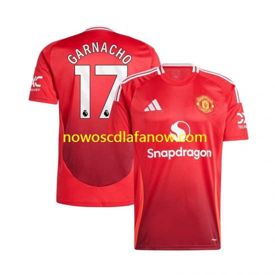 Koszulka Manchester United Alejandro Garnacho 17 Męska Domowy Komplet 2024-2025 Krótkie Rękawy
