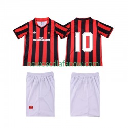 Koszulka AC Milan 10 1990 1991 Retro Dziecięca Domowy Komplet Krótkie Rękawy