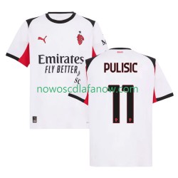 Koszulka AC Milan Christian Pulisic 11 Męska Wyjazdowy Komplet 2025-2026 Krótkie Rękawy