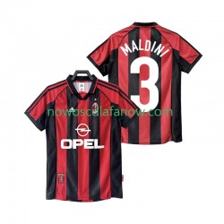 Koszulka AC Milan MALDINI 3 Retro Męska Domowy Komplet 1998 1999 Krótkie Rękawy