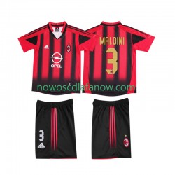 Koszulka AC Milan MALDINI 3 2005 Retro Dziecięca Domowy Komplet 2004 Krótkie Rękawy