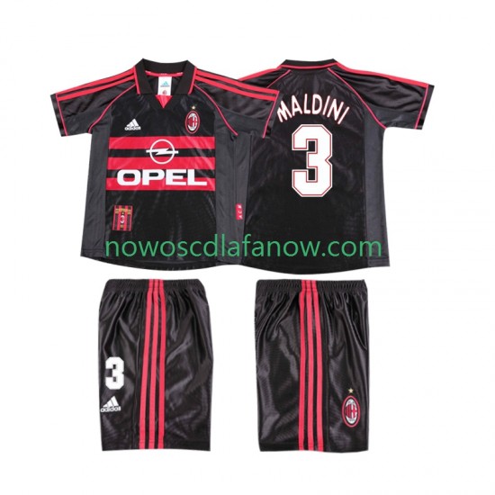 Koszulka AC Milan MALDINI 3 Retro Dziecięca Trzeci Komplet 1998 1999 Krótkie Rękawy