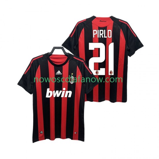 Koszulka AC Milan RIRLO 21 2009 Retro Męska Domowy Komplet 2008 Krótkie Rękawy
