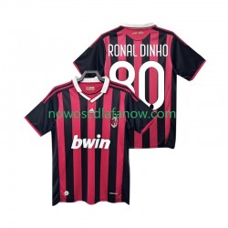 Koszulka AC Milan RONALDINHO 80 2009 Retro Męska Domowy Komplet 2010 Krótkie Rękawy