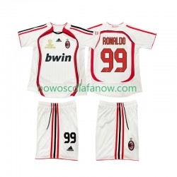 Koszulka AC Milan RONALDO 9 2007 Retro Dziecięca Wyjazdowy Komplet 2006 Krótkie Rękawy