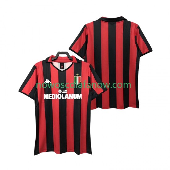 Koszulka AC Milan 1988 1989 Retro Męska Domowy Komplet Krótkie Rękawy