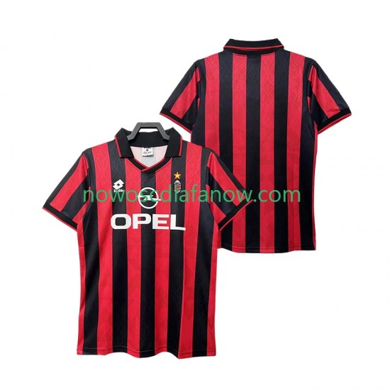 Koszulka AC Milan 1995 1996 Retro Męska Domowy Komplet Krótkie Rękawy