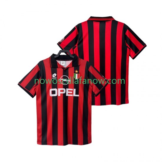 Koszulka AC Milan 1996 1997 Retro Męska Domowy Komplet Krótkie Rękawy