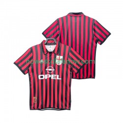 Koszulka AC Milan 2000 Retro Męska Domowy Komplet 1999 Krótkie Rękawy