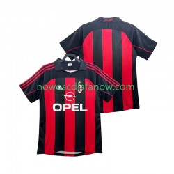 Koszulka AC Milan 2000 Retro Męska Domowy Komplet 2002 Krótkie Rękawy