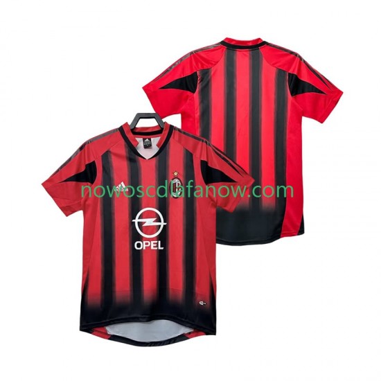 Koszulka AC Milan 2005 Retro Męska Domowy Komplet 2004 Krótkie Rękawy