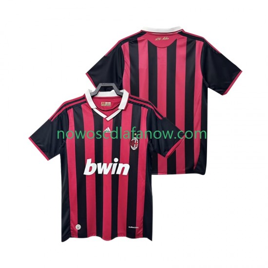 Koszulka AC Milan 2009 Retro Męska Domowy Komplet 2010 Krótkie Rękawy