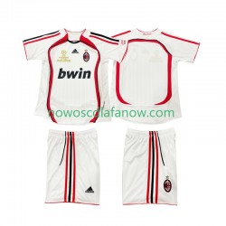 Koszulka AC Milan 2007 Retro Dziecięca Wyjazdowy Komplet 2006 Krótkie Rękawy