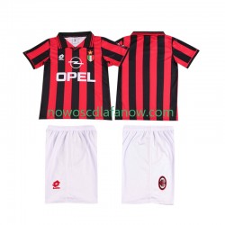 Koszulka AC Milan 1996 1997 Retro Dziecięca Domowy Komplet Krótkie Rękawy