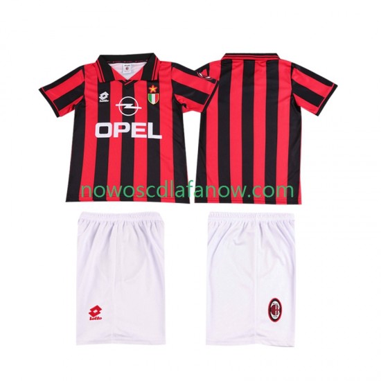 Koszulka AC Milan 1996 1997 Retro Dziecięca Domowy Komplet Krótkie Rękawy