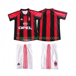 Koszulka AC Milan Retro Dziecięca Domowy Komplet 1998 1999 Krótkie Rękawy