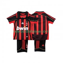 Koszulka AC Milan 2007 Retro Dziecięca Domowy Komplet 2006 Krótkie Rękawy