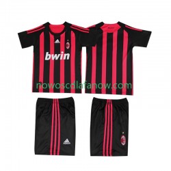 Koszulka AC Milan 2009 Retro Dziecięca Domowy Komplet 2008 Krótkie Rękawy