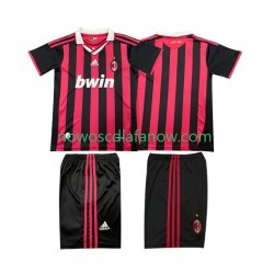 Koszulka AC Milan 2009 Retro Dziecięca Domowy Komplet 2010 Krótkie Rękawy