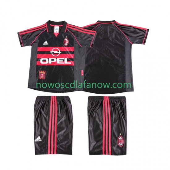 Koszulka AC Milan Retro Dziecięca Trzeci Komplet 1998 1999 Krótkie Rękawy