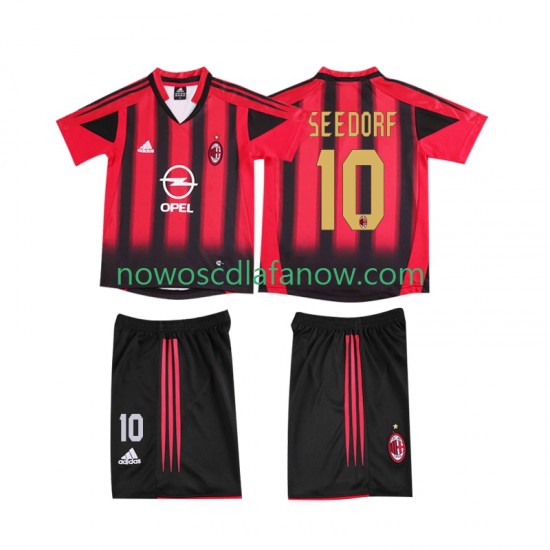 Koszulka AC Milan SEEDORF 10 2005 Retro Dziecięca Domowy Komplet 2004 Krótkie Rękawy