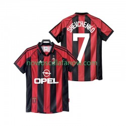Koszulka AC Milan SHEVCHENKO 7 Retro Męska Domowy Komplet 1998 1999 Krótkie Rękawy