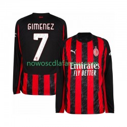 Koszulka AC Milan Santiago Gimenez 7 Męska Domowy Komplet 2025-2026 Długie Rękawy