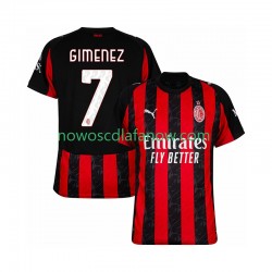 Koszulka AC Milan Santiago Gimenez 7 Męska Domowy Komplet 2025-2026 Krótkie Rękawy