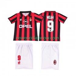 Koszulka AC Milan WEAH 9 1996 1997 Retro Dziecięca Domowy Komplet Krótkie Rękawy