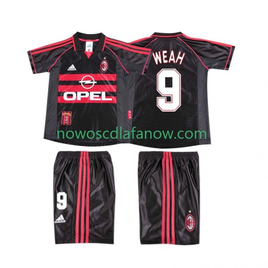 Koszulka AC Milan WEAH 9 Retro Dziecięca Trzeci Komplet 1998 1999 Krótkie Rękawy