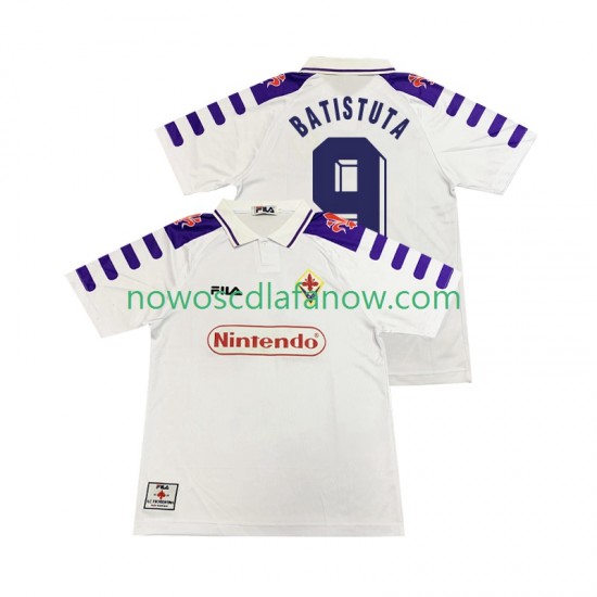 Koszulka Fiorentina BASTUTA 9 Retro Męska Wyjazdowy Komplet 1998 1999 Krótkie Rękawy