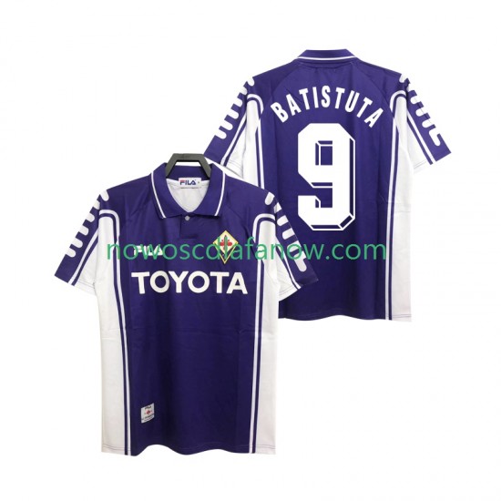 Koszulka Fiorentina BASTUTA 9 2000 Retro Męska Domowy Komplet 1999 Krótkie Rękawy