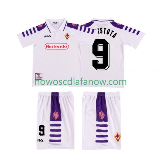 Koszulka Fiorentina BASTUTA 9 Retro Dziecięca Wyjazdowy Komplet 1998 1999 Krótkie Rękawy