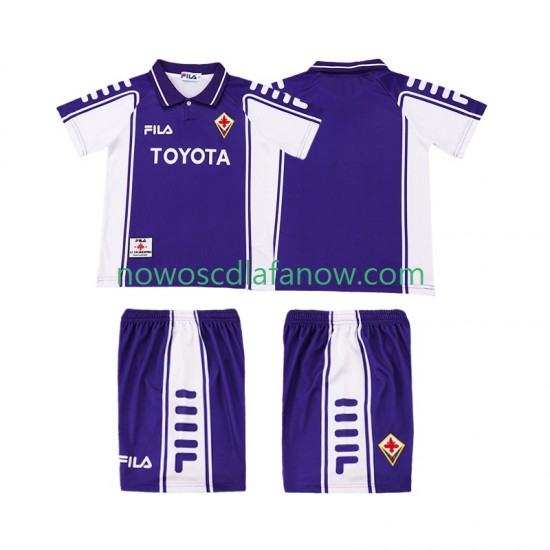 Koszulka Fiorentina 2000 Retro Dziecięca Domowy Komplet 1999 Krótkie Rękawy