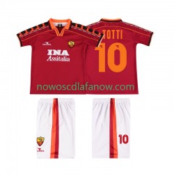 Koszulka AS Roma TOTTI 10 Retro Dziecięca Domowy Komplet 1998 1999 Krótkie Rękawy