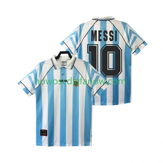 Koszulka Reprezentacja Argentyny Lionel Messi 10 1996 1997 Retro Męska Domowy Komplet Krótkie Rękawy