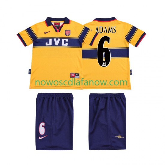 Koszulka Arsenal ADAMS 6 1997 Retro Dziecięca Wyjazdowy Komplet 1999 Krótkie Rękawy