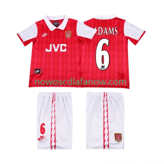 Koszulka Arsenal ADAMS 6 1996 Retro Dziecięca Domowy Komplet 1994 Krótkie Rękawy