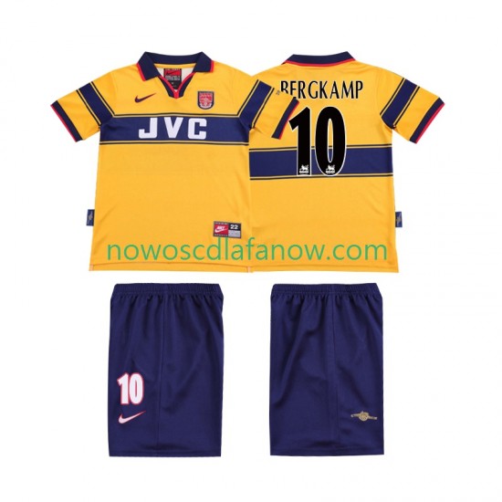 Koszulka Arsenal BERGKAMP 10 1997 Retro Dziecięca Wyjazdowy Komplet 1999 Krótkie Rękawy