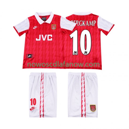 Koszulka Arsenal BERGKAMP 10 1996 Retro Dziecięca Domowy Komplet 1994 Krótkie Rękawy