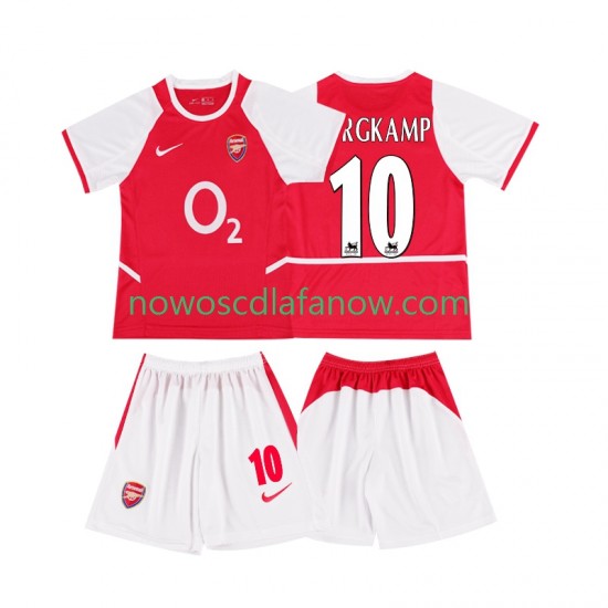 Koszulka Arsenal BERGKAMP 10 2003 Retro Dziecięca Domowy Komplet 2002 Krótkie Rękawy