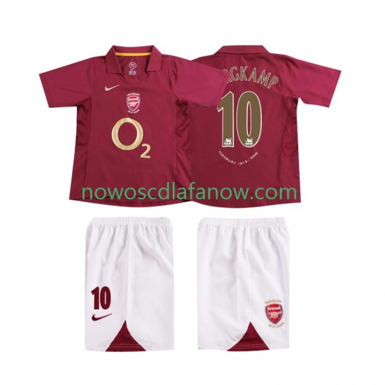 Koszulka Arsenal BERGKAMP 10 2005 Retro Dziecięca Domowy Komplet 2006 Krótkie Rękawy