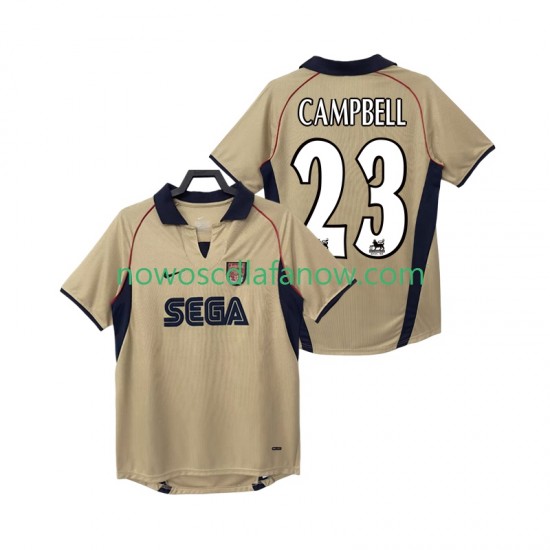 Koszulka Arsenal CAMPBELL 23 2001 Retro Męska Wyjazdowy Komplet 2002 Krótkie Rękawy