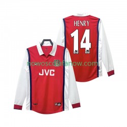 Koszulka Arsenal Henry 14 Retro Męska Domowy Komplet 1998 1999 Długie Rękawy